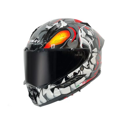 SWAY SW 868 CANNIBAL Black Grey Red Full Face